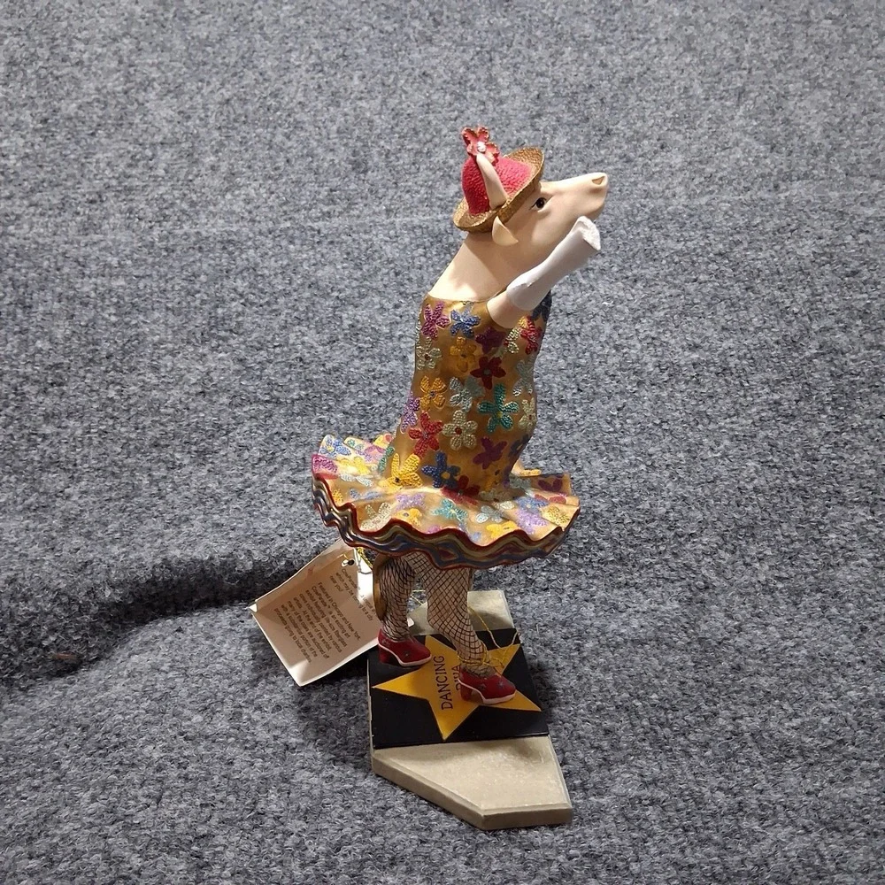 CowParade Dancing Diva Figurine Multi-Color Floral Tutu Cow Art Collectible 6